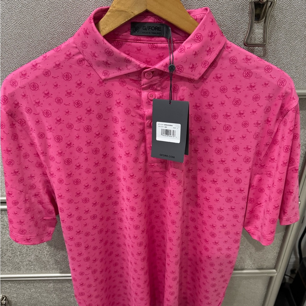 G/FORE Men's Vibrant Pink Polo